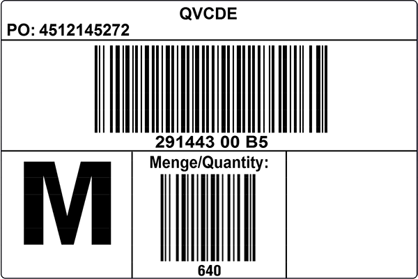 QVC Germany Sample Master Carton Label