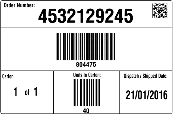 QVC UK Sample Master Carton